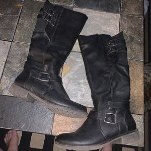 Sebastian BareTraps black zip-up tall boots - womens 7 1/2 M - Amazing Condition